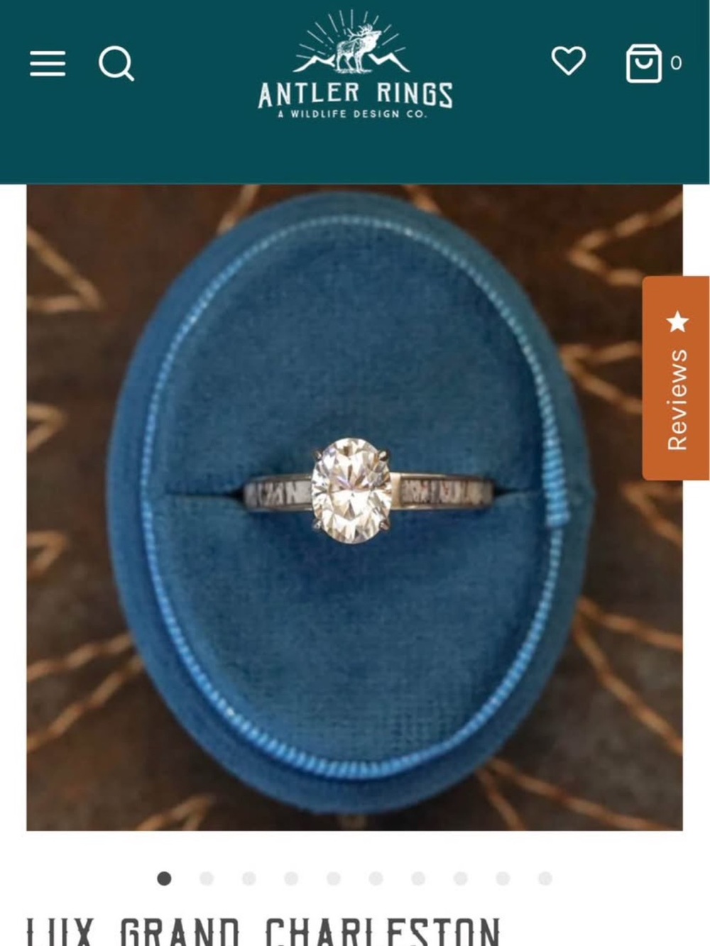 Antler Rings Lux Grand Charleston 2.5 Carat • 7x9mm Oval-Cut Moissanite